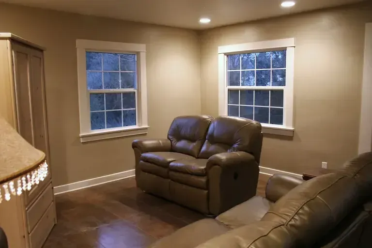 A single-level ranch home living room